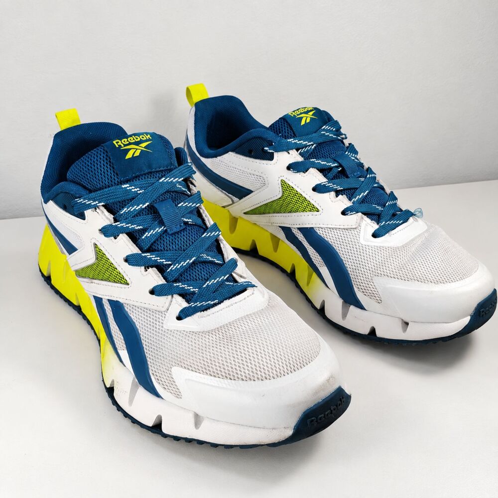 Reebok Floatzig 1 Sneaker Men's US 9.5 White Digital Lime Blue Running Shoes